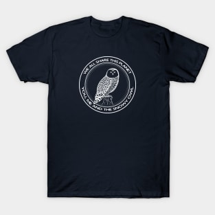 Snowy Owl - We All Share This Planet - meaningful bird design T-Shirt